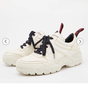 ZADIG & Voltaire Creme Leather Low-Top Shoes